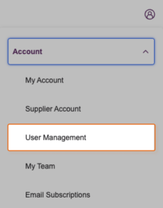 Wayfair Partner Portal navigation to User Management page