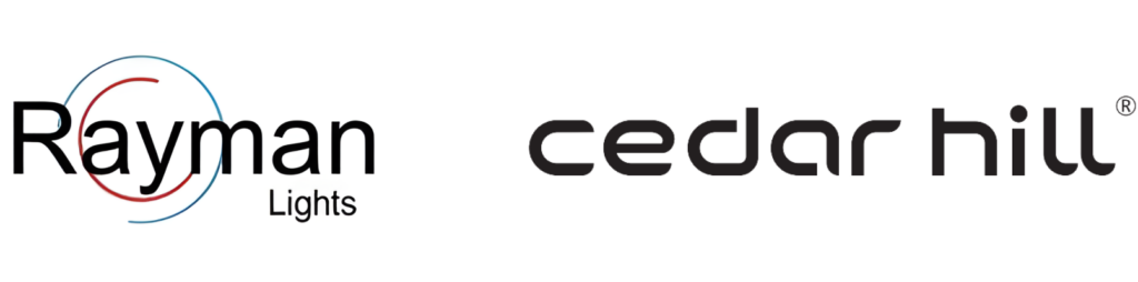 Logos of Rayman Lights and Cedar Hill, lighting brands featured in Synctify’s customer success story.