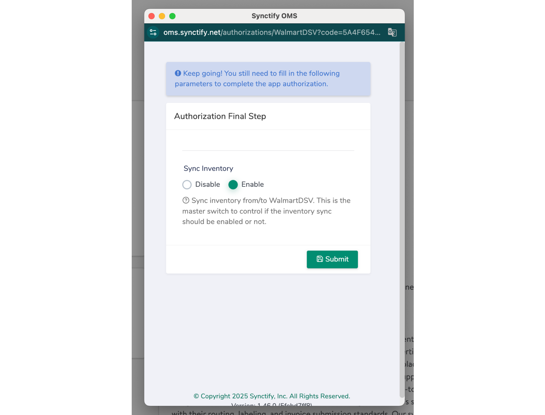 Review the requested permissions, then click Authorize to grant data access.